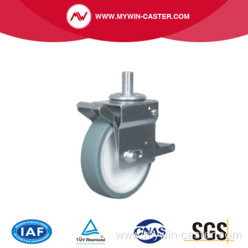 Round Stem Swivel Gray PU Scaffolding Caster